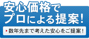 安心価格でプロによる提案! 安心価格でプロによる提案!